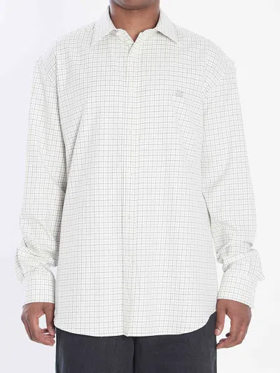 Celine Men Checked Shirt In White