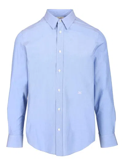 Celine Men Classic Cotton Poplin Shirt In Blue