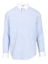 Celine Shirt Button Down Collar Striped Pattern In Blue