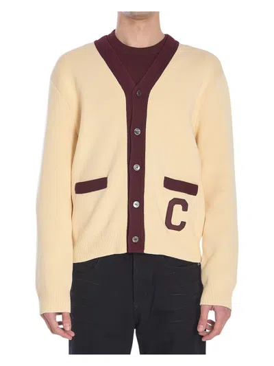 Celine Logo Detail Cotton Cardigan In Brown