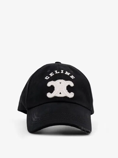 Celine Men Cotton Baseball Hat In Black