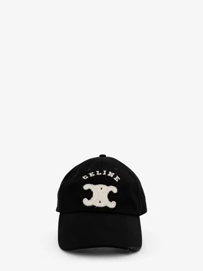 Celine Men Triomphe Baseball Cap In Black