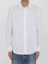 Celine White Cotton Poplin Shirt With Pointed Collar In White