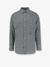 Celine Long Sleeve Checked Shirt Button Down Collar In Black