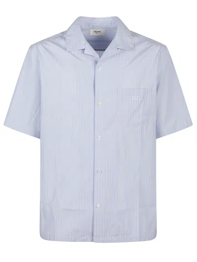 Celine Men Cotton Shirt In Blue