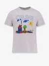 Celine Men Cotton T-shirt With Multicolor Print In Multi