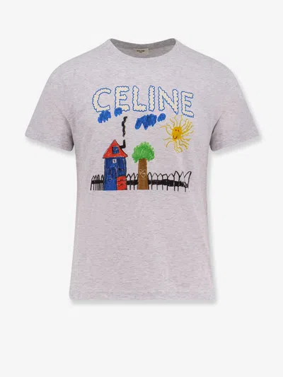 Celine Men Cotton T-shirt With Multicolor Print