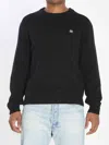 Celine Triomphe Crew Neck Sweater In Wool And Cashmere In Black