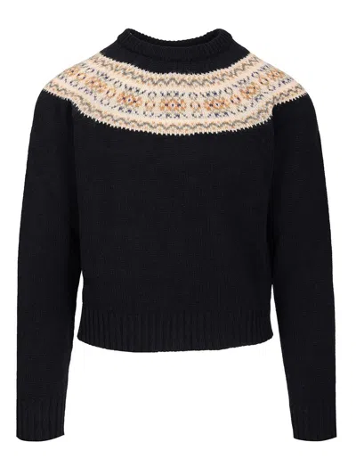 Celine Men Crew Neck Sweater In Black