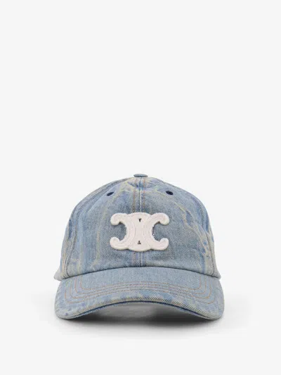Celine Men Denim Baseball Hat In Multi