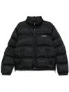 Celine Quilted Logo-jacquard Nylon Down Jacket In Black