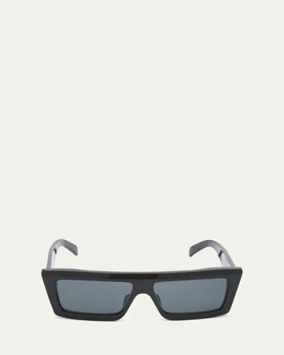 Celine Men's Flat-top Rectangle Sunglasses In Gray