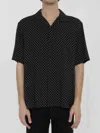 Celine Hawaiian Shirt With Viscose Print In Black