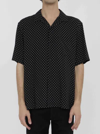 Celine Men Hawaiian Shirt In Black