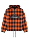 Celine Men's Hooded Windbreaker In Orange