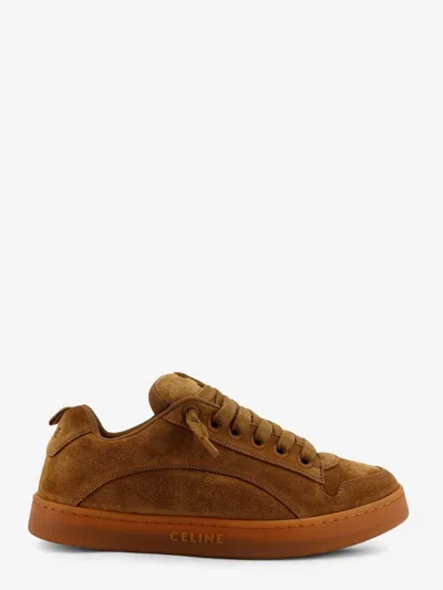 Celine Men Huntigton Suede Low-top Sneakers In Brown