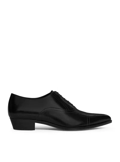 Celine Men Jude  Perforated Oxford In Polished Bull Leather In Black