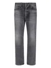 Celine Straight Leg Trousers Faded Effect In Black