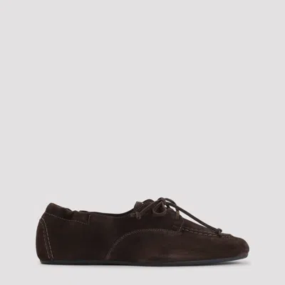 Celine Lace-up Loafer In Brown