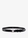 Celine Men Medium Triomphe Belt In Taurillon Schwarz Leather In Black