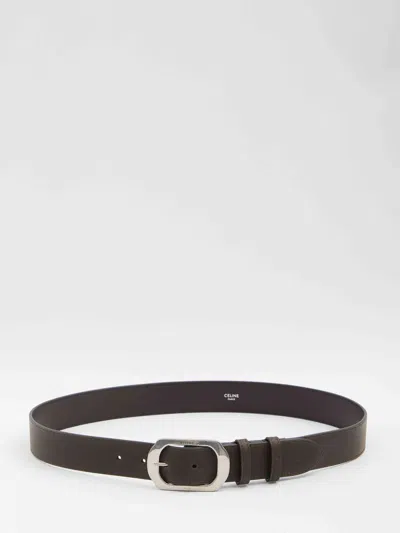 Celine Men Leather Belt In Black