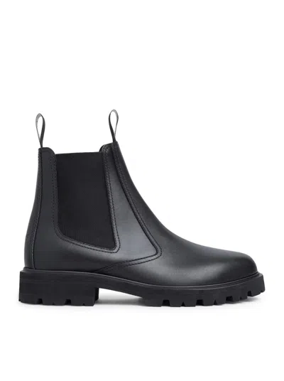 Celine Margaret Shearling-lined Leather Chelsea Boots In Black