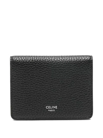 Celine Men Leather Credit Card Case In Black