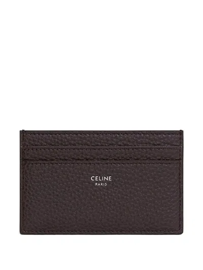 Celine Men Leather Credit Card Case In Black