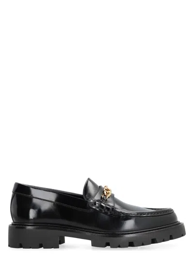 Celine Men's Leather Loafers In Black