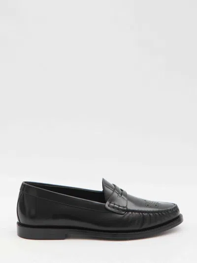 Celine Men Leather Loafers In Black
