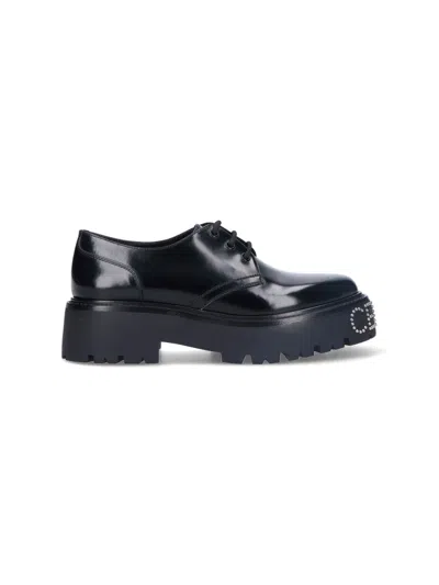 Celine Men Logo Derby Shoes In Black