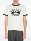 Celine Slim-fit Logo-flocked Cotton-jersey T-shirt In White