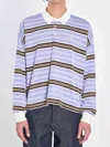 Celine Polo Sweater In Striped Cotton In Multi