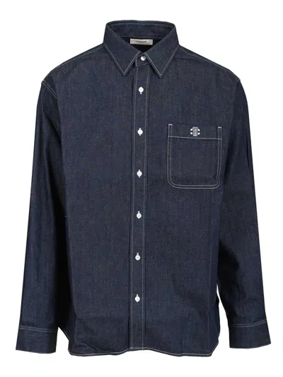 Celine Men Loose-fit Denim Shirt In Blue