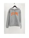 Celine Grey Logo Solid Pattern Sweatshirt In Gray