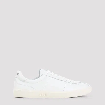 Celine Men's Low Lace-up Sneakers In White