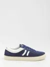 Celine Leather-trimmed Suede Sneakers In Blue