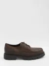 Celine Margaret Derby Loafer In Waxed Suede Calfskin In Brown