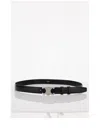 Celine Men Medium Triomphe Belt In Taurillon Schwarz Leather In Black