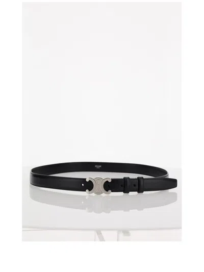 Celine Men Medium 25mm Belt In Black