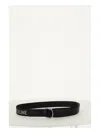 Celine Medium Jacquard Leather Double Ring Belt In Black
