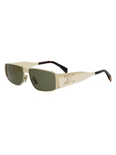 Celine Men's Metal Triomphe 59mm Rectangular Sunglasses