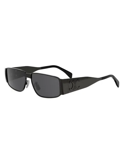 Celine Men's Metal Triomphe 59mm Rectangular Sunglasses