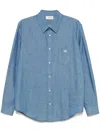 Celine Lapel Long Sleeve Shirt In Multicolor