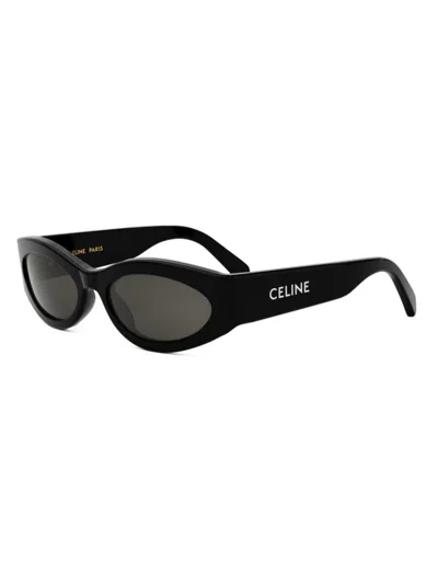 Celine Men's Monochroms 56mm Geometric Sunglasses In Black Dark Grey