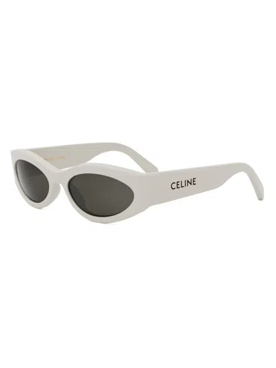 Celine Men's Monochroms 56mm Geometric Sunglasses In White