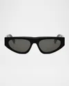 Celine Cl40315u Monochroms 01a Nero Sunglasses In Shiny Blacksmoke