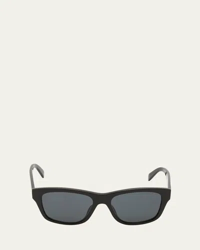 Celine Men's Monochroms Square Acetate Sunglasses In Black