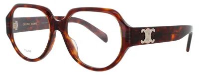 Celine Men's Oversized Acetate Eyeglasses 55-16-140 In 052 - Dark Havana / Demo