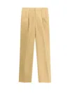 Celine Pleated Trousers In Cotton Canvas In Neutral